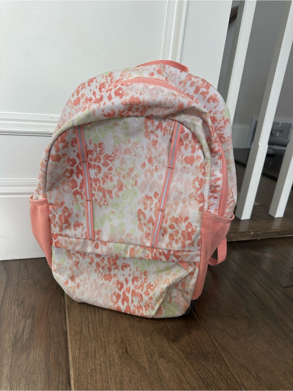 Land’s End Coral Leopard Print Backpack